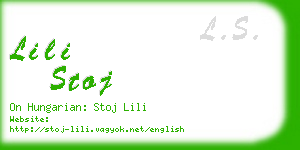 lili stoj business card
